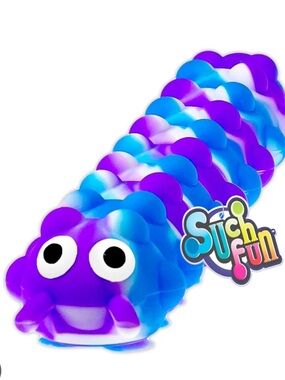 Light up Caterpillar suction Fidget Toy - Purple & Blue